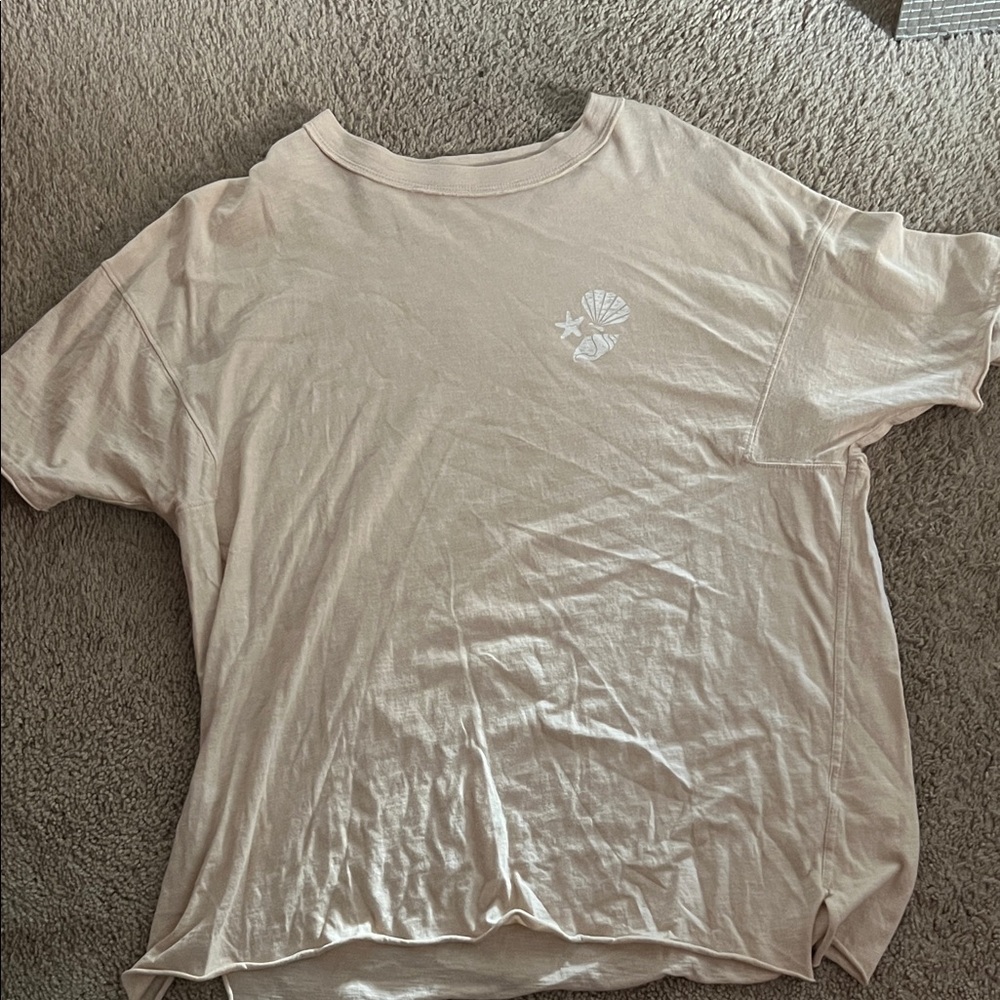 Aerie Cream Short Sleeve Tee